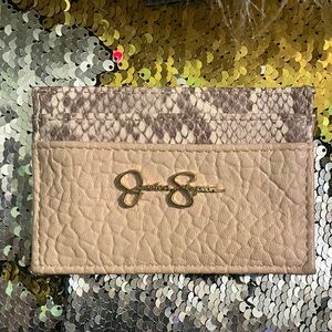 #927|Jessica Simpson leather Card Holder w/snakeskin design & 🐆 leopard inserts